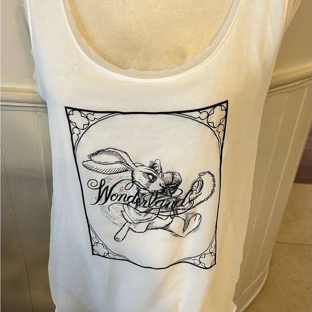 Disney Alice Through The Looking Glass White Rabbit Tank -Large Note Condition